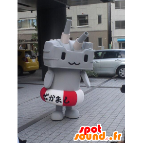 Mascot gris lanzador de misiles con una boya - MASFR28369 - Yuru-Chara mascotas japonesas