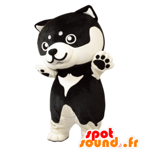 Shibakko Maskottchen. Schwarze und weiße Hund Maskottchen - MASFR28370 - Yuru-Chara japanischen Maskottchen