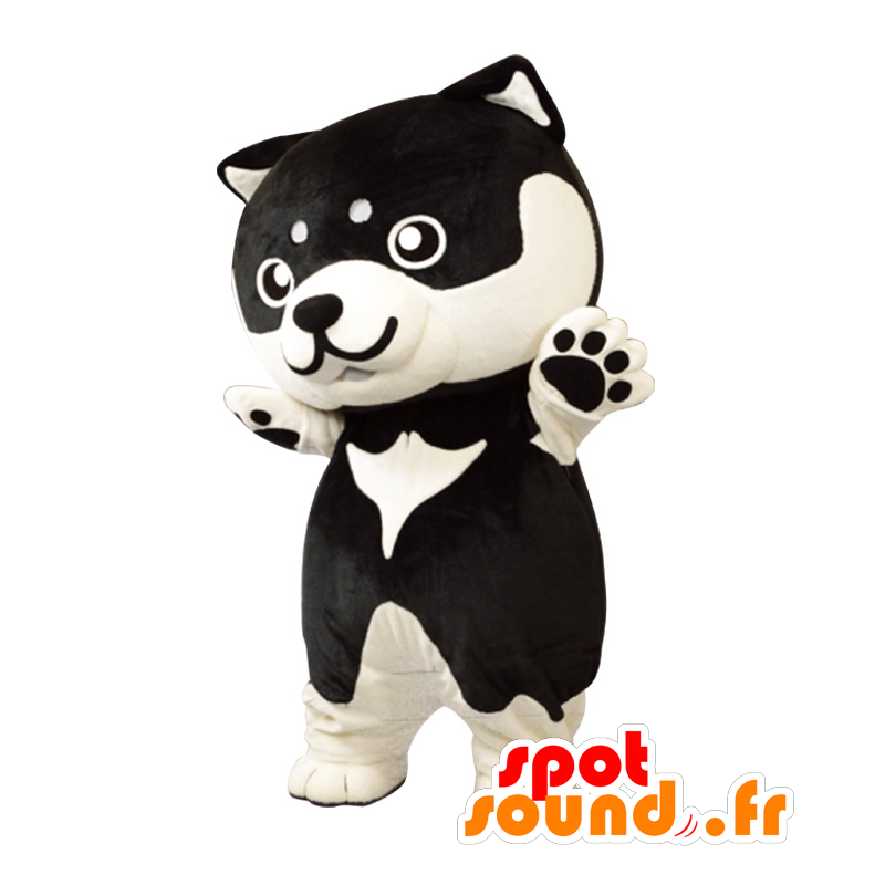 Shibakko Maskottchen. Schwarze und weiße Hund Maskottchen - MASFR28370 - Yuru-Chara japanischen Maskottchen