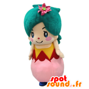 Mascotte de Ream-chan. Mascotte de fillette dans une fleur - MASFR28374 - Mascottes Yuru-Chara Japonaises