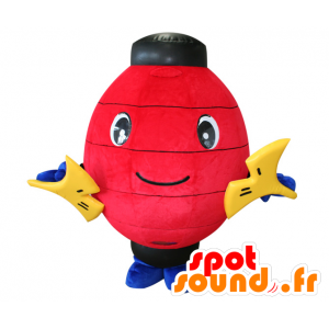 Raihisa mascotte. Rosso e nero lanterna mascotte - MASFR28376 - Yuru-Chara mascotte giapponese