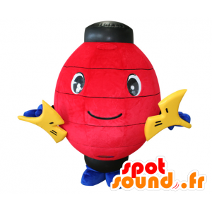 Mascot Raihisa. Vermelho e preto Lanterna Mascot - MASFR28376 - Yuru-Chara Mascotes japoneses