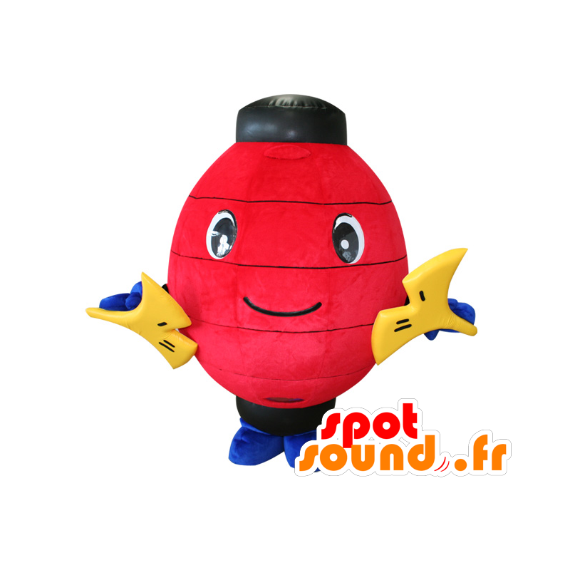 Raihisa mascotte. Rosso e nero lanterna mascotte - MASFR28376 - Yuru-Chara mascotte giapponese