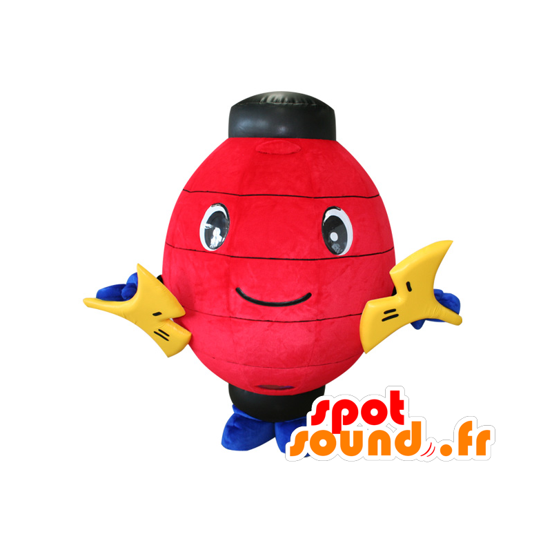 Mascot Raihisa. Rood en Zwarte Lantaarn Mascot - MASFR28376 - Yuru-Chara Japanse Mascottes