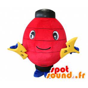 Raihisa mascot. Red and black lantern mascot - MASFR28376 - Yuru-Chara Japanese mascots