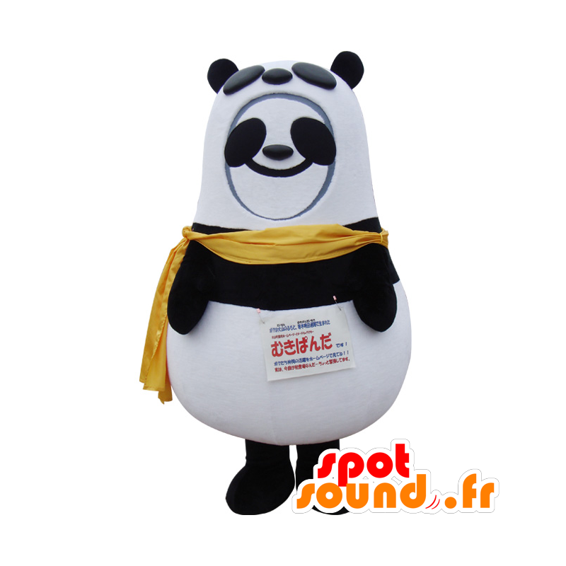 Mascotte de Mukipanda. Mascotte de panda déguisé en panda - MASFR28378 - Mascottes Yuru-Chara Japonaises