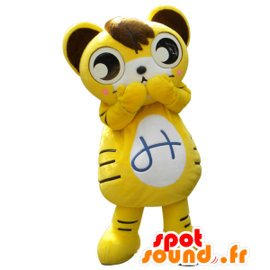 Mascot Mikawa. Yellow and white cat mascot - MASFR28380 - Yuru-Chara Japanese mascots