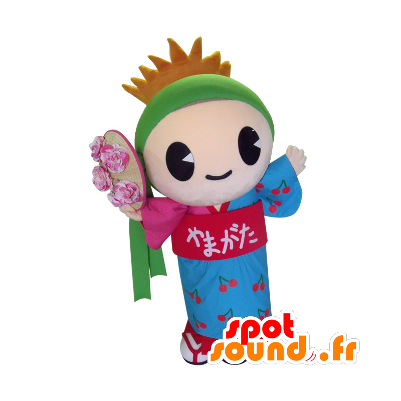 紅ちゃんのマスコット。アジアの衣装を着たマスコット女性-MASFR28384-日本のゆるキャラマスコット