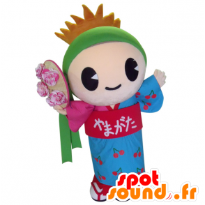 紅ちゃんのマスコット。アジアの衣装を着たマスコット女性-MASFR28384-日本のゆるキャラマスコット