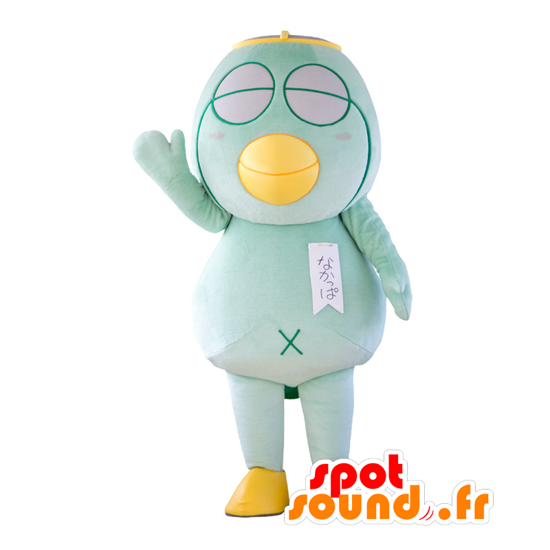 Mascot green and yellow bird with eyes closed - MASFR28387 - Yuru-Chara Japanese mascots