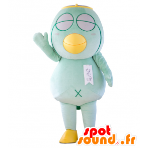 Mascote verde e pássaro amarelo com os olhos fechados - MASFR28387 - Yuru-Chara Mascotes japoneses