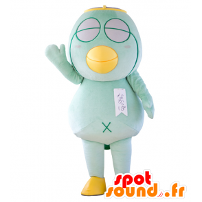 Μασκότ πράσινο και κίτρινο πουλί με τα μάτια κλειστά - MASFR28387 - Yuru-Χαρά ιαπωνική Μασκότ