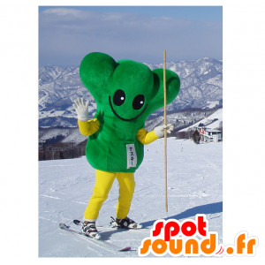 なすきマスコット。巨大で笑顔の緑の雪だるまのマスコット-MASFR28388-日本のゆるキャラのマスコット