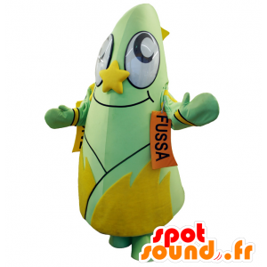 Mascot Fussa Tanabata. vihreä ja keltainen lumiukko maskotti - MASFR28392 - Mascottes Yuru-Chara Japonaises