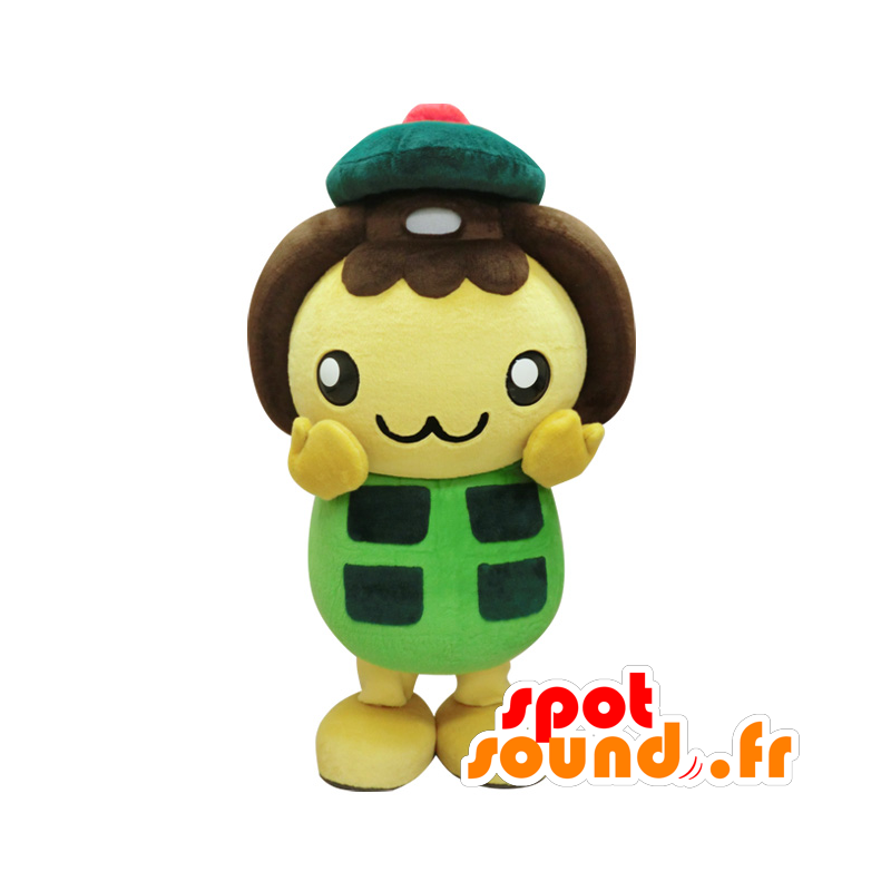 Mascot Nina. gele mascotte mens en bruine - MASFR28393 - Yuru-Chara Japanse Mascottes