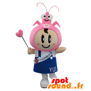 Mascot Sakura Yui. Chica con una mascota cangrejo - MASFR28396 - Yuru-Chara mascotas japonesas