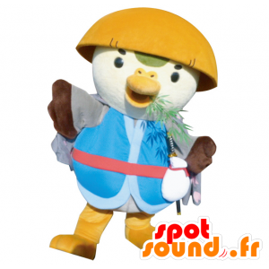 Mascotte gran pájaro colorido con un plato en la cabeza - MASFR28399 - Yuru-Chara mascotas japonesas