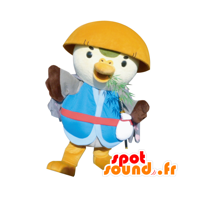 Mascotte large colorful bird with a bowl on the head - MASFR28399 - Yuru-Chara Japanese mascots