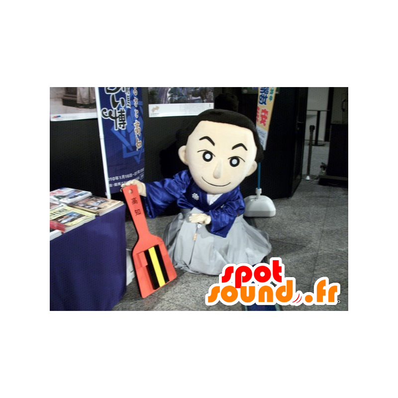 Mascotte Asian man with brown hair and long - MASFR28411 - Yuru-Chara Japanese mascots