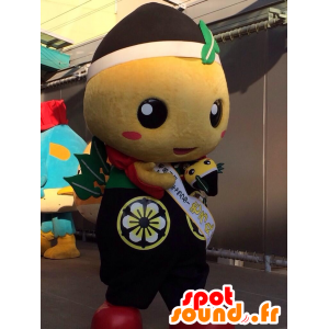 Man touching colorful mascot - MASFR28413 - Yuru-Chara Japanese mascots