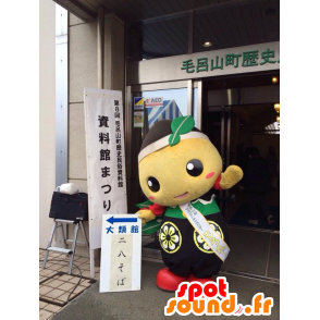 Man touching colorful mascot - MASFR28413 - Yuru-Chara Japanese mascots