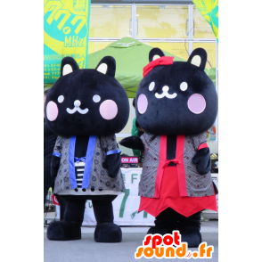 大きな黒猫のマスコット、ぽっちゃりと妖艶-MASFR28416-日本のゆるキャラのマスコット