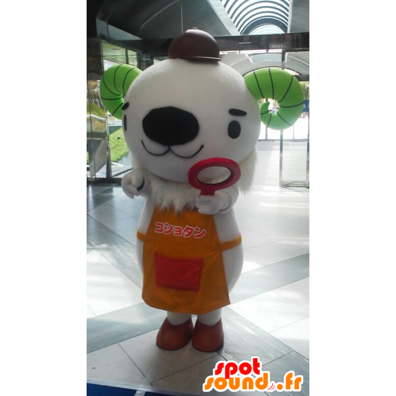 Goat white and green mascot with an apron - MASFR28417 - Yuru-Chara Japanese mascots