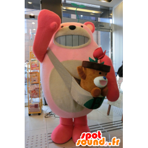 Mascot Tanemaki Suki. Große rosa Teddy-Maskottchen - MASFR28418 - Yuru-Chara japanischen Maskottchen