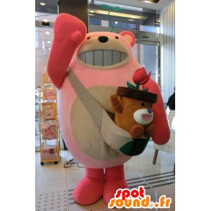 Mascotte de Tanemaki Suki. Mascotte de grand nounours rose - MASFR28418 - Mascottes Yuru-Chara Japonaises