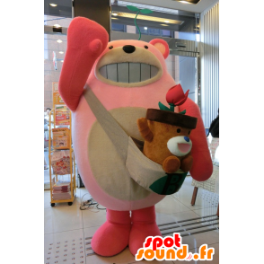 Mascot Tanemaki Suki. Large pink teddy mascot - MASFR28418 - Yuru-Chara Japanese mascots