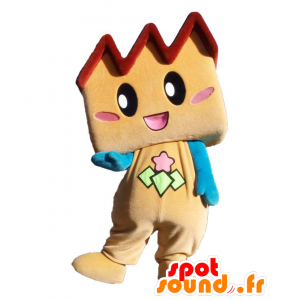 Mascot gigantische huis, beige, blauw en rood - MASFR28419 - Yuru-Chara Japanse Mascottes