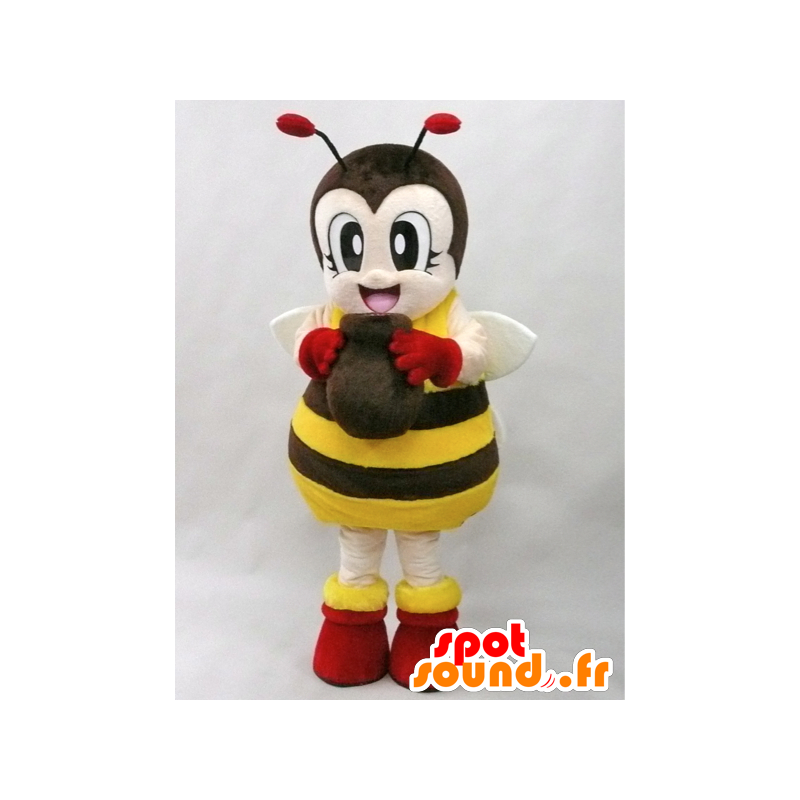 Mitchi mascot. Yellow and brown bee mascot - MASFR28422 - Yuru-Chara Japanese mascots