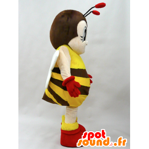Maskot mItchi. žluté a hnědé včela maskota - MASFR28422 - Yuru-Chara japonské Maskoti