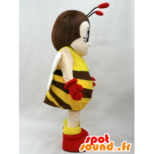 Mascota Mitchi. Amarillo y marrón mascota de la abeja - MASFR28422 - Yuru-Chara mascotas japonesas