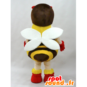 Mitchi maskot. Gul og brun bi maskot - Spotsound maskot kostume