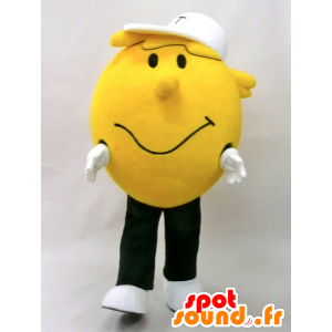 Topia Kun mascotte. Giallo pupazzo mascotte, sorridente - MASFR28424 - Yuru-Chara mascotte giapponese