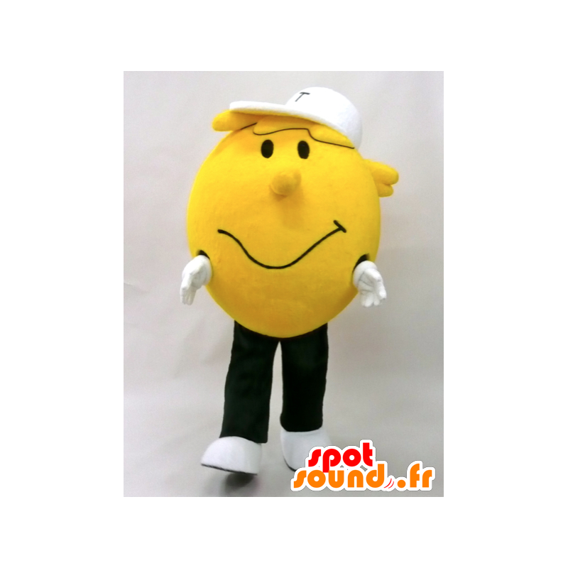 Topia Kun mascotte. Giallo pupazzo mascotte, sorridente - MASFR28424 - Yuru-Chara mascotte giapponese