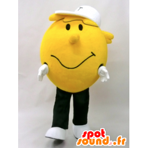 Mascotte de Topia Kun. Mascotte de bonhomme jaune, souriant - MASFR28424 - Mascottes Yuru-Chara Japonaises