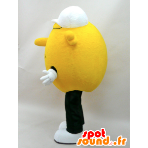 Mascota de Topia Kun. Amarillo mascota de muñeco de nieve, sonriendo - MASFR28424 - Yuru-Chara mascotas japonesas