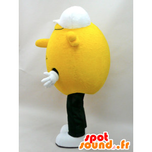 Maskot Topia Kun. žlutá sněhulák maskot, s úsměvem - MASFR28424 - Yuru-Chara japonské Maskoti