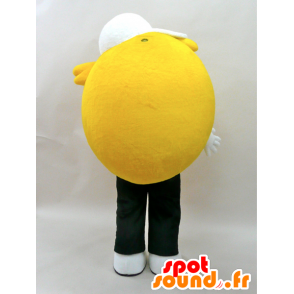 トピアくんのマスコット。黄色い雪だるまのマスコット、笑顔-MASFR28424-日本のゆるキャラのマスコット
