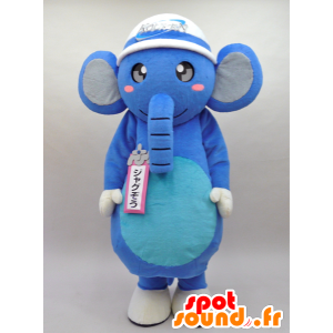 Blue elephant mascot, very cute and successful - MASFR28426 - Yuru-Chara Japanese mascots