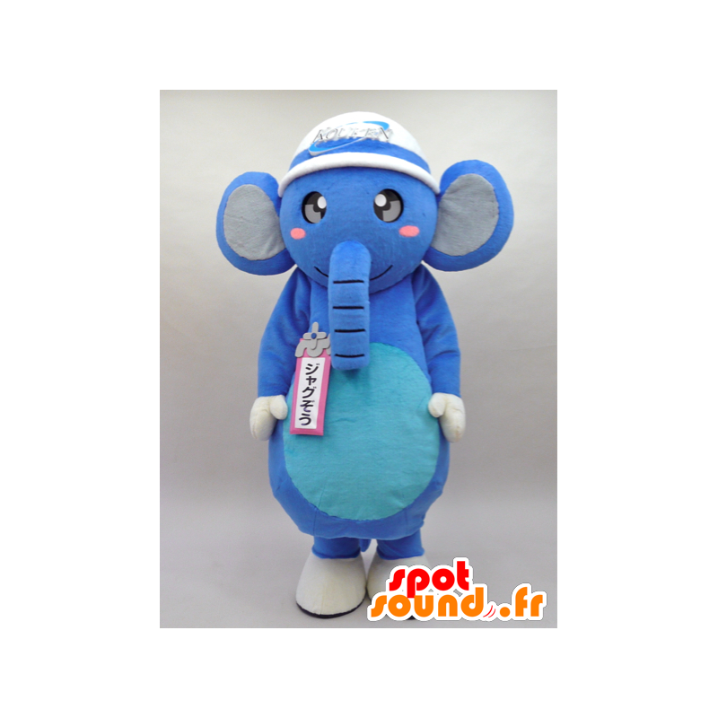 Mascot blauwe olifant, schattig en zeer succesvol - MASFR28426 - Yuru-Chara Japanse Mascottes