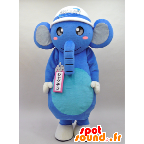 Blue elephant mascot, very cute and successful - MASFR28426 - Yuru-Chara Japanese mascots