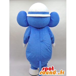 Blå elefant maskot, meget sød og vellykket - Spotsound maskot