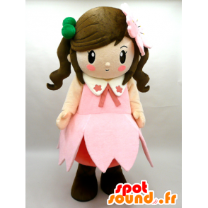 Mascot Kosumi. Mascotte girl with a pink dress - MASFR28429 - Yuru-Chara Japanese mascots