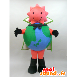 Giant globe mascot with a starry red head - MASFR28430 - Yuru-Chara Japanese mascots