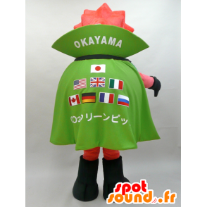 Mascotte de mappemonde géante avec une tête rouge étoilée - MASFR28430 - Mascottes Yuru-Chara Japonaises