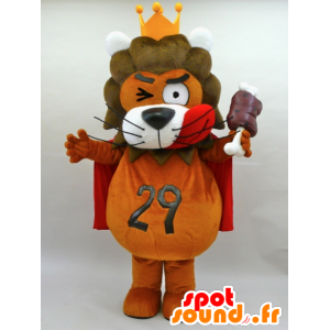 Mascotte de Keizairen 29. Mascotte de lion orange et rouge - MASFR28431 - Mascottes Yuru-Chara Japonaises