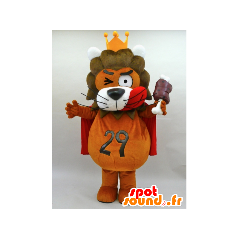 Mascotte de Keizairen 29. Mascotte de lion orange et rouge - MASFR28431 - Mascottes Yuru-Chara Japonaises